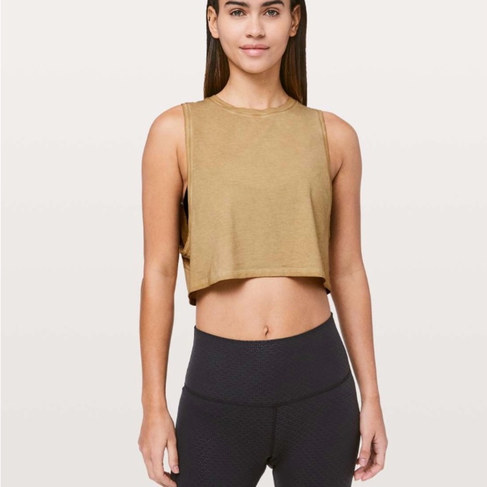 Lululemon Muscle Love Crop Tank Fade Washed Gleam Pima Cotton size 6 $44